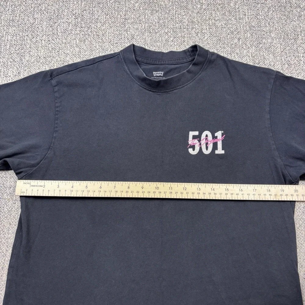 Levi's 501 Vintage On The Fly‎ Graphic T-Shirt Black Men's Size Small